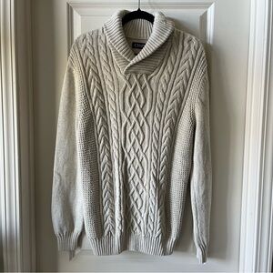 Chaps Men's Cream Cable Knit Sweater